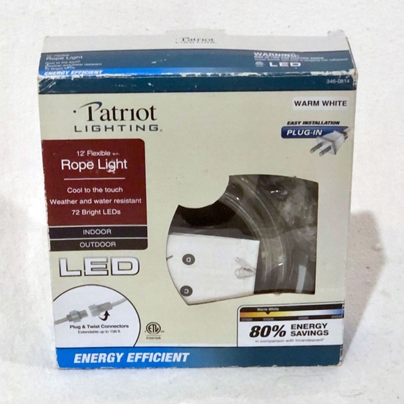 12' Plug-in WARM WHITE LED Rope Light Plug & Twist Connect Extendable up to 200' - Picture 2 of 3